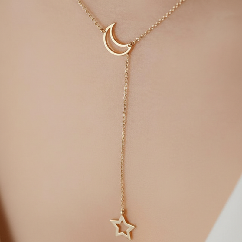 Halskette Mit Mondmotiv - StarChain