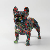 Handbeschilderd Bulldog-Beeldje In Graffitistijl - Frenzzo
