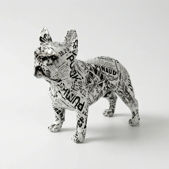 Handbeschilderd Bulldog-Beeldje In Graffitistijl - Frenzzo