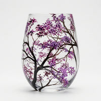 Handbeschilderd Wijnglas Met Natuurmotief - TreeGlass