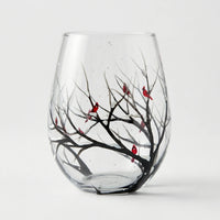 Handbeschilderd Wijnglas Met Natuurmotief - TreeGlass