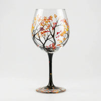 Handbeschilderd Wijnglas Met Natuurmotief - TreeGlass