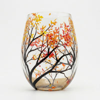 Handbeschilderd Wijnglas Met Natuurmotief - TreeGlass