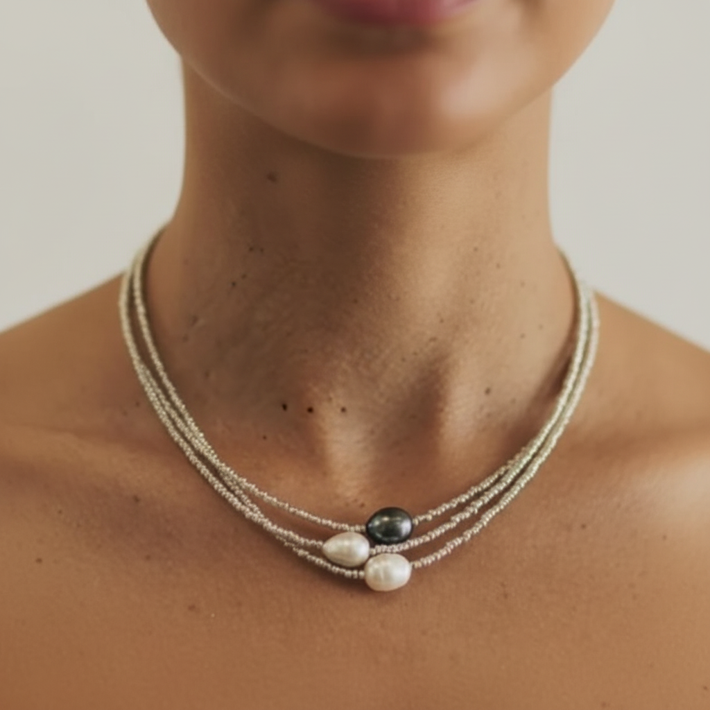 Handgefertigte Perlenkette - PearlElegance