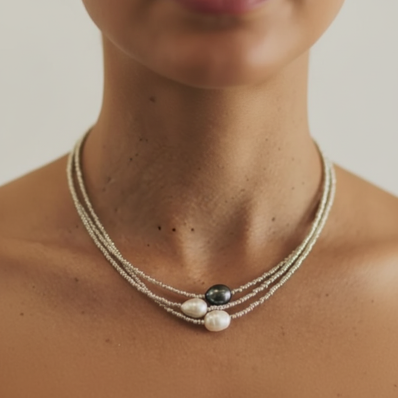 Handgefertigte Perlenkette - PearlElegance