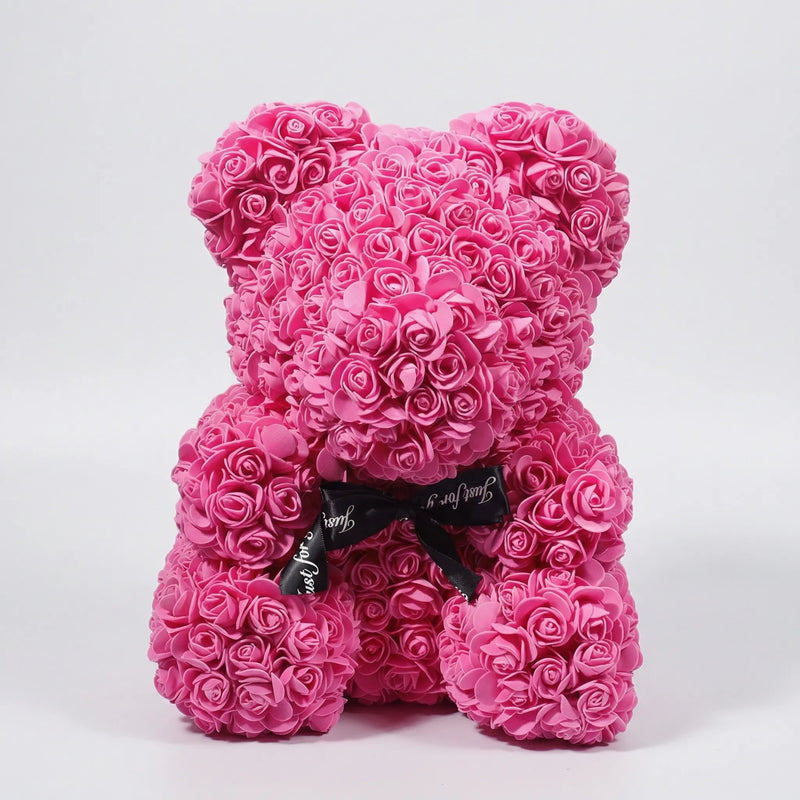Handgemaakte Beer Van Kunstrozen - BloomBear