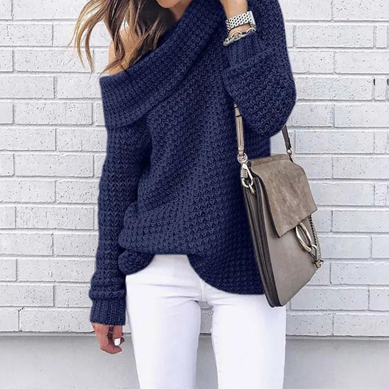 Damen Off-Shoulder Strickpullover – Selina