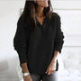 Herbstlicher strukturierter Damen Halbzip-Pullover mit langen Ärmeln – Noelle