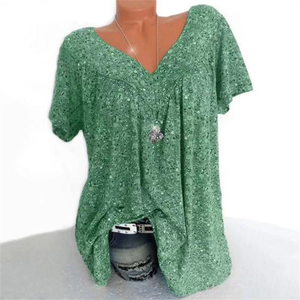 Damen Boho Sommerbluse mit Blumenprint - Celeste