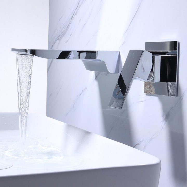 Sensor Wandhahn mit Wasserfallauslauf – Fluxis
