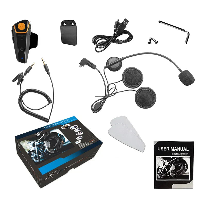 Wasserdichtes Bluetooth-Motorrad-Intercom mit FM und 1000 m Reichweite – RoadLink