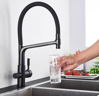 Küchenarmatur mit Doppel-Auslauf und Wasserfiltration – PureFlow Duo