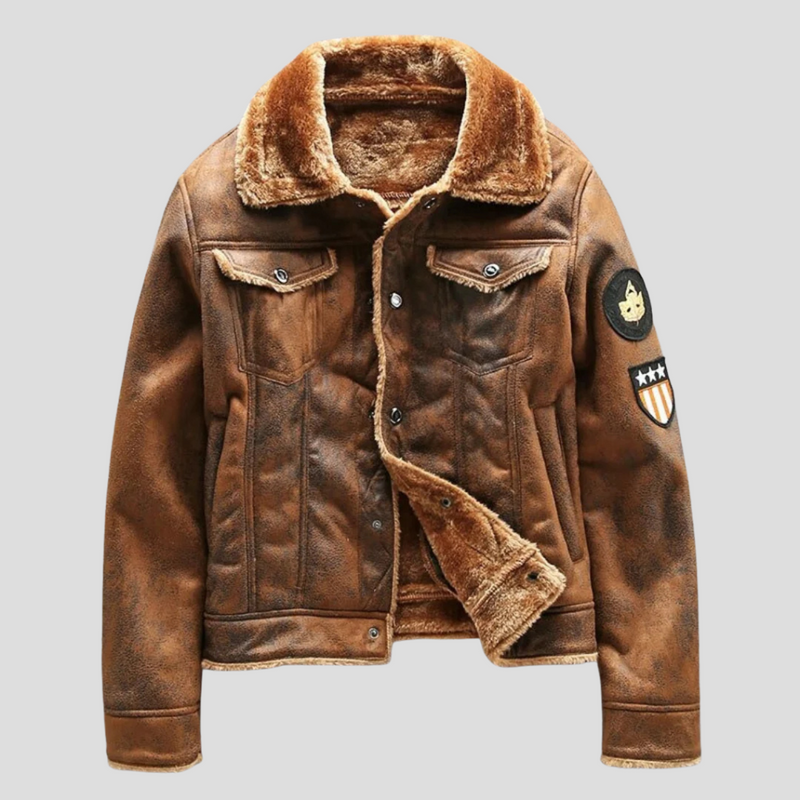Herren-Bikerjacke Im Klassischen Stil - Mio
