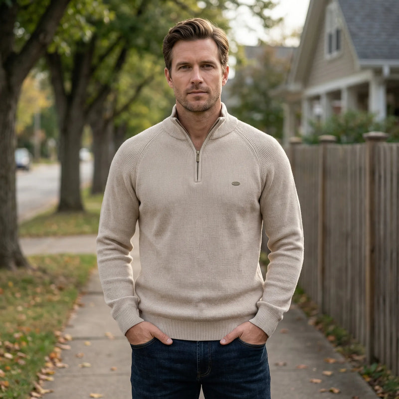 Herrenpullover Mit Halbem Reißverschluss - Mateo