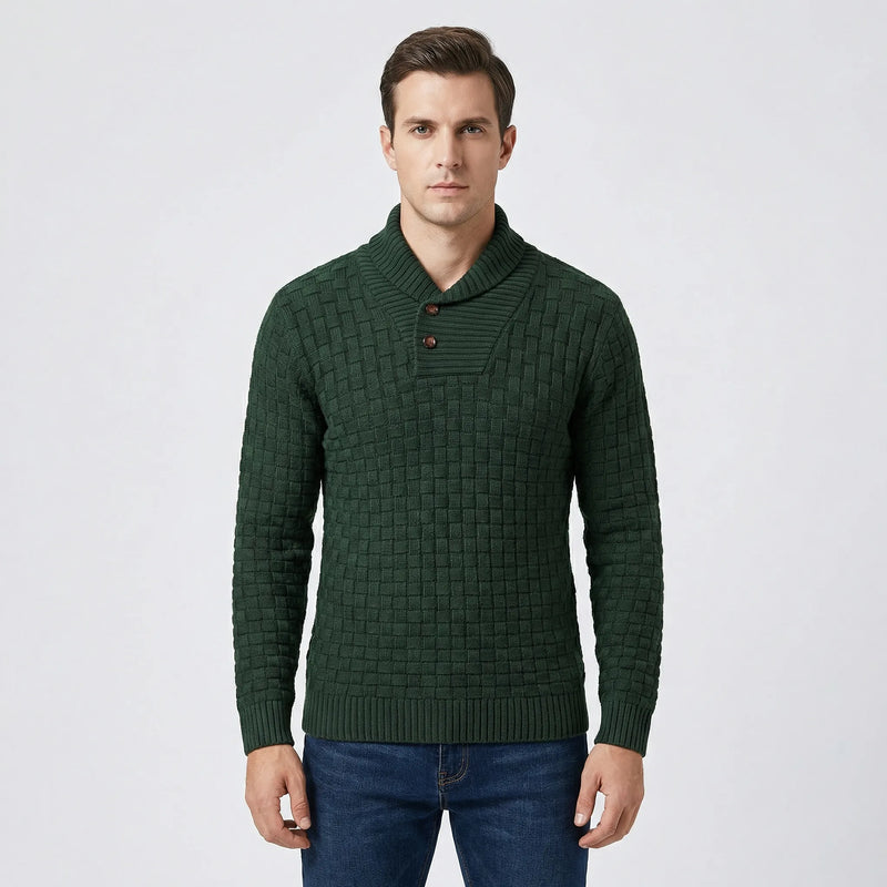 Herrenpullover Mit Schalkragen Und Strickmuster - Lenny