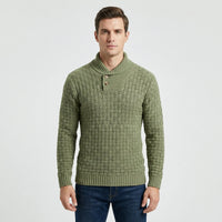 Herrenpullover Mit Schalkragen Und Strickmuster - Lenny