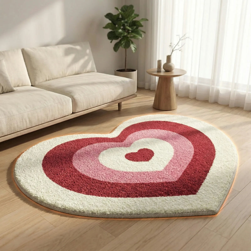Herzförmiger Wohnzimmerteppich - LunaPatch