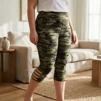 High-Waist Capri Leggings Damen Im Camo-Look - Tami