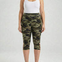 High-Waist Capri Leggings Damen Im Camo-Look - Tami