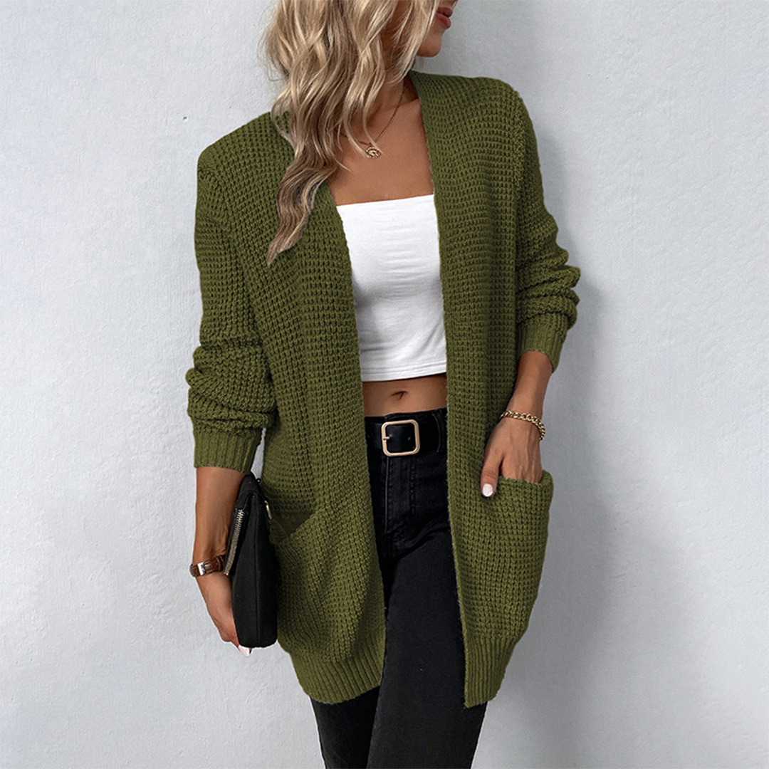 Gestrickte Damenjacke mit Taschen – Maelis