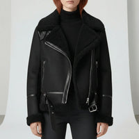 Klassische Lammfell-Inspirierte Jacke - Sophie