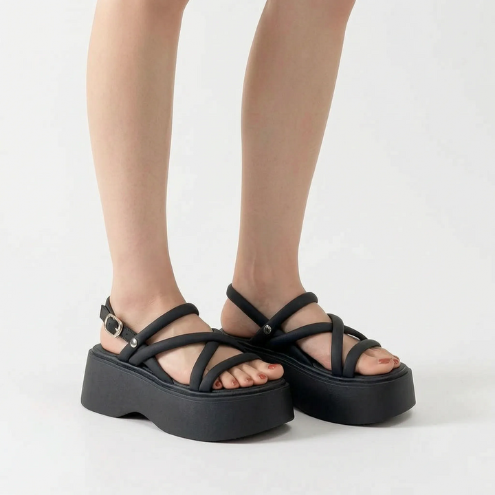 Klobige Plateau-Sandalen Mit Knöchelriemen - Olga