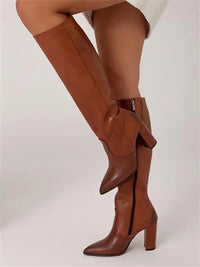 Knee-High Boots With A Block Heel - Francis