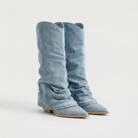 Kniehoher Stiefel Mit Gerafftem Schaft - Lynette