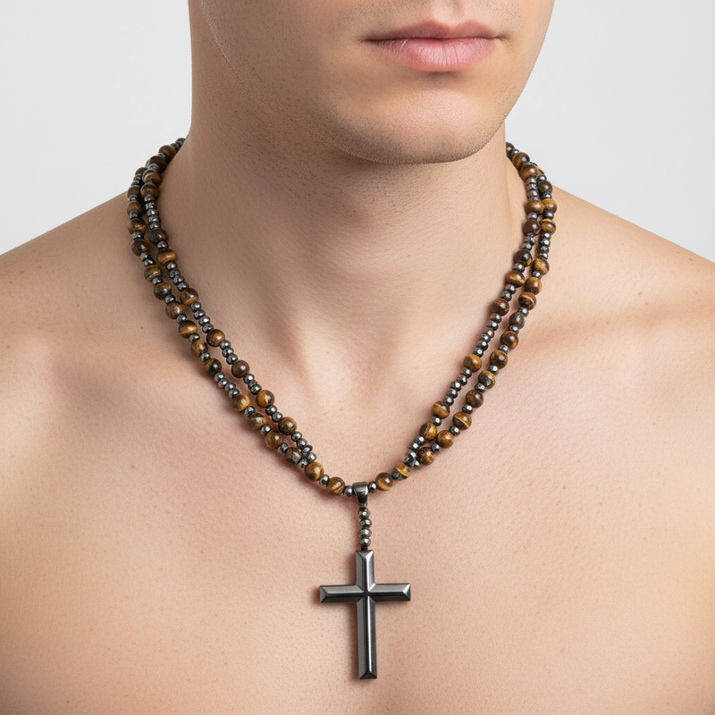 Kreuz-Rosenkranz-Halskette - PowerNecklace