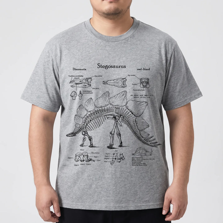Kurzarm-Shirt mit Dinosaurier-Print in Übergrößen - Jim