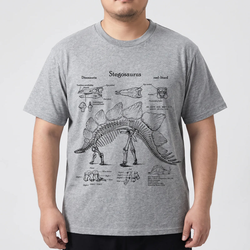 Kurzarm-Shirt mit Dinosaurier-Print in Übergrößen - Jim