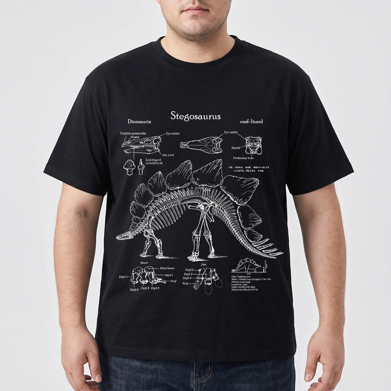 Kurzarm-Shirt mit Dinosaurier-Print in Übergrößen - Jim