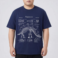 Kurzarm-Shirt mit Dinosaurier-Print in Übergrößen - Jim
