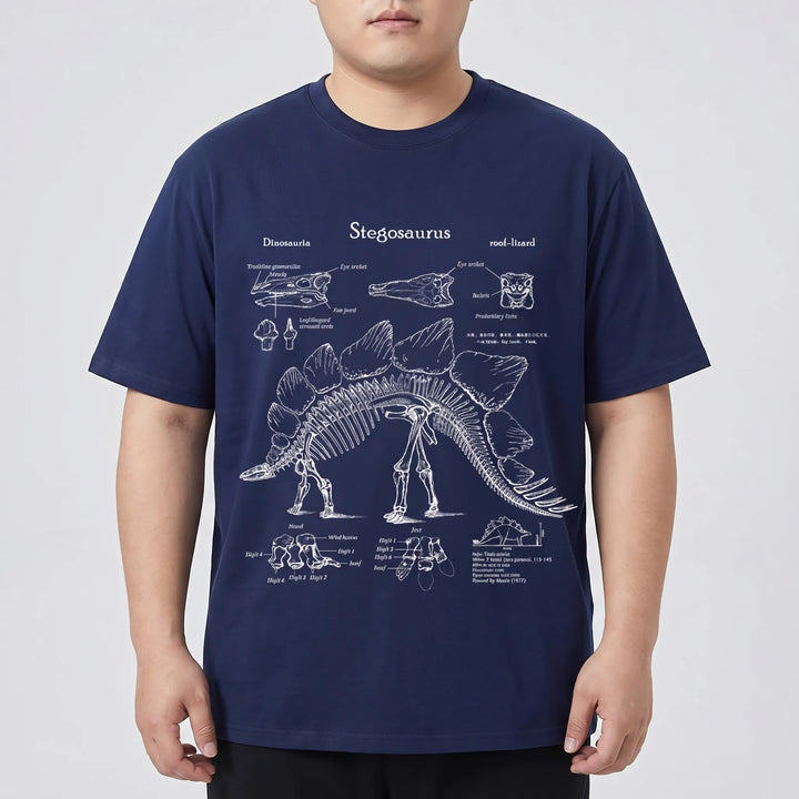 Kurzarm-Shirt mit Dinosaurier-Print in Übergrößen - Jim