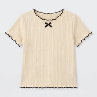 Kurzärmliges Mädchenshirt In Rippoptik - Ribbony