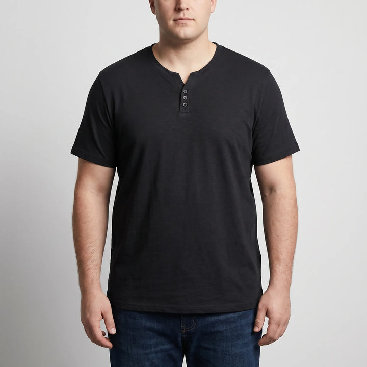 Kurzärmliges T-Shirt Mit 3-Knopf-Leiste - Lewis