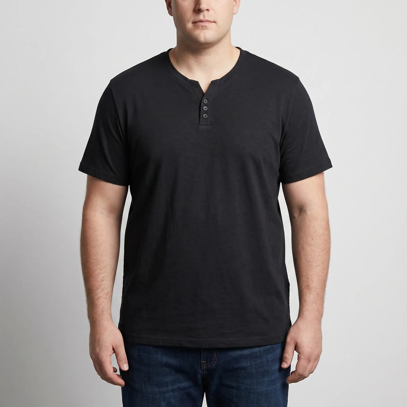 Kurzärmliges T-Shirt Mit 3-Knopf-Leiste - Lewis