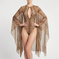 Langarm-Monokini Mit Cut-Outs - Tropina