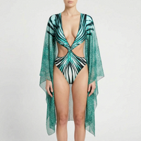 Langarm-Monokini Mit Cut-Outs - Tropina