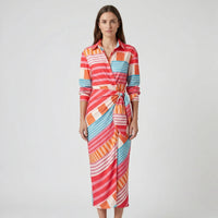 Langarm-Wickelkleid Mit Blattmuster - Mabel