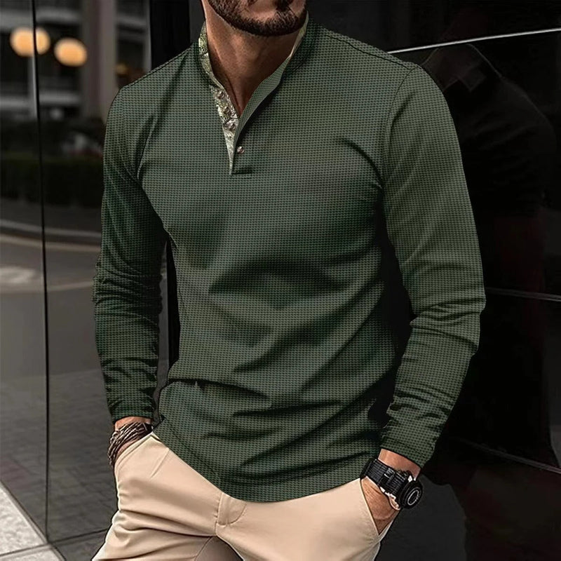 Langarm Poloshirt Mit Stehkragen - Kenan