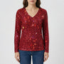 Langarm V Ausschnitt Bluse - Lana