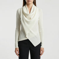 Langarmiger Strickpullover In Wickeloptik - Maryann