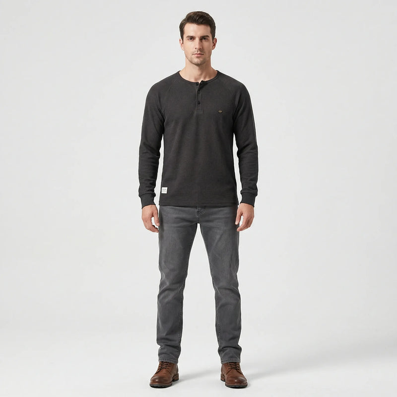 Langarmshirt Mit Knopfleiste - Giuseppe