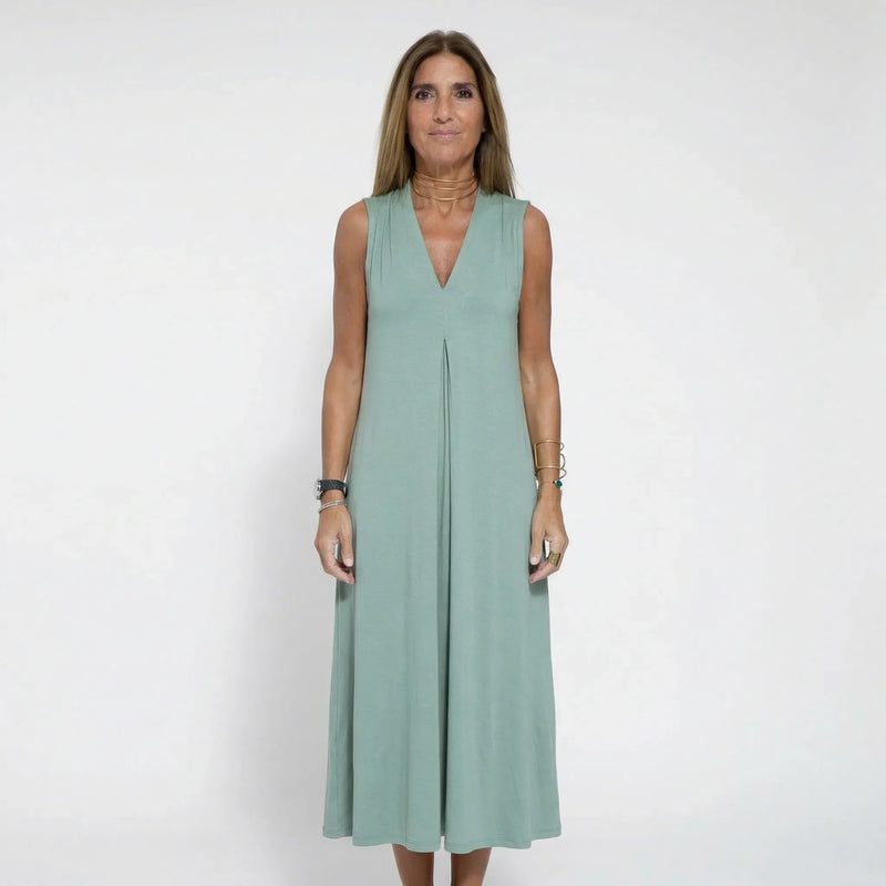 Langes Ärmelloses Kleid Mit V-Ausschnitt - Michele