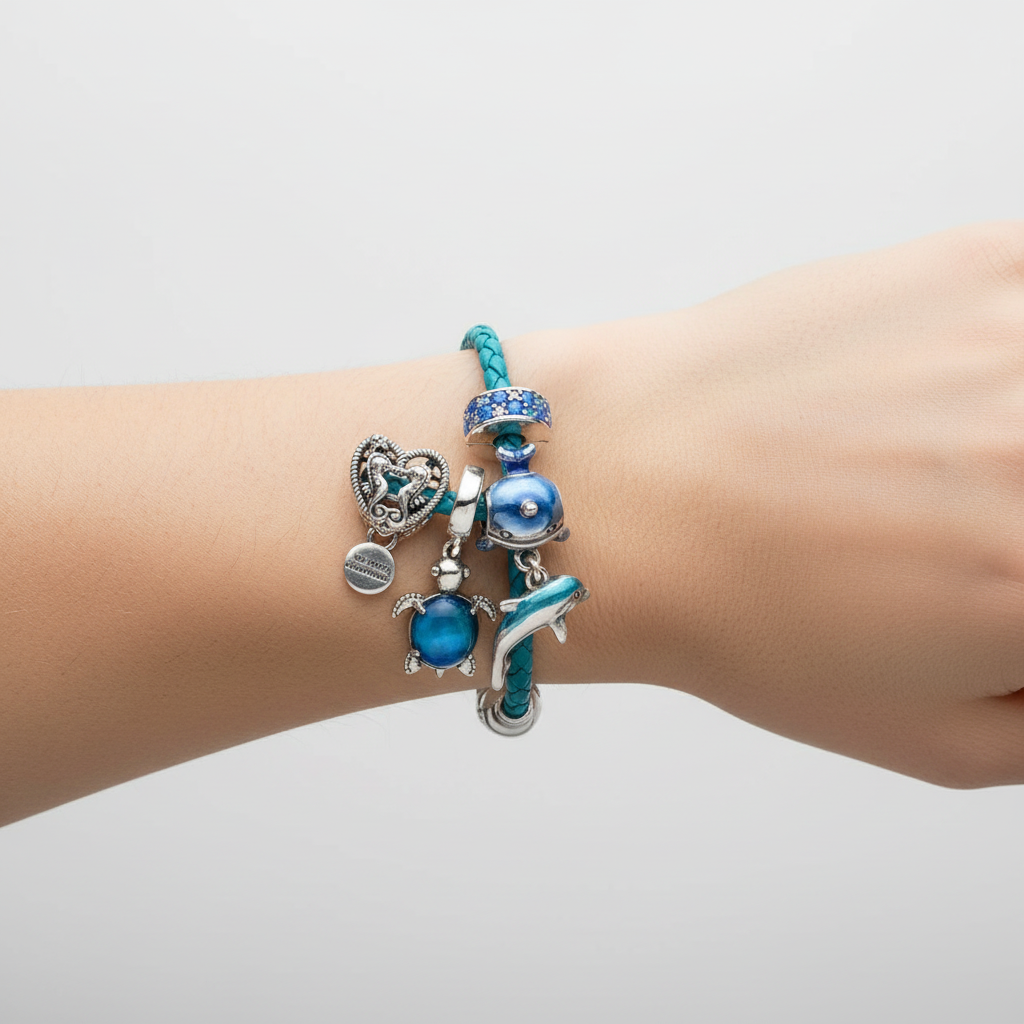 Lederarmband Mit Anhängern - OceanBand