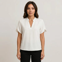 Leichte Kurzarm-Bluse Mit V-Ausschnitt - Susie