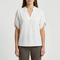 Leichte Kurzarm-Bluse Mit V-Ausschnitt - Susie