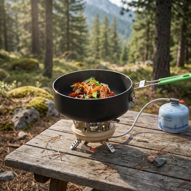 Leistungsstarker Campingkocher Mit Windschutz -  Flametrek