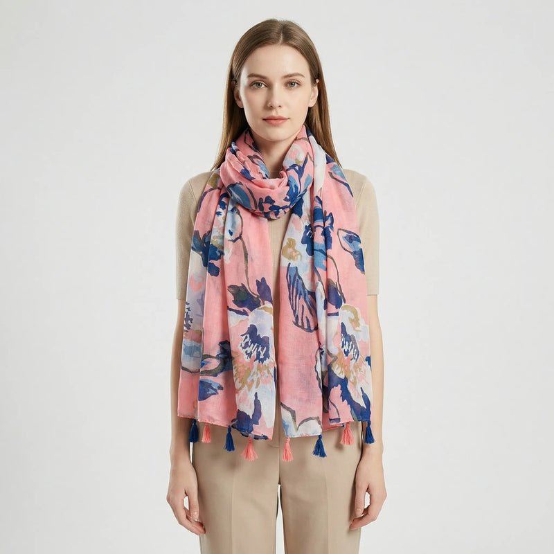 Lichte Damesdoek Met Kwastjesdetails - Janice